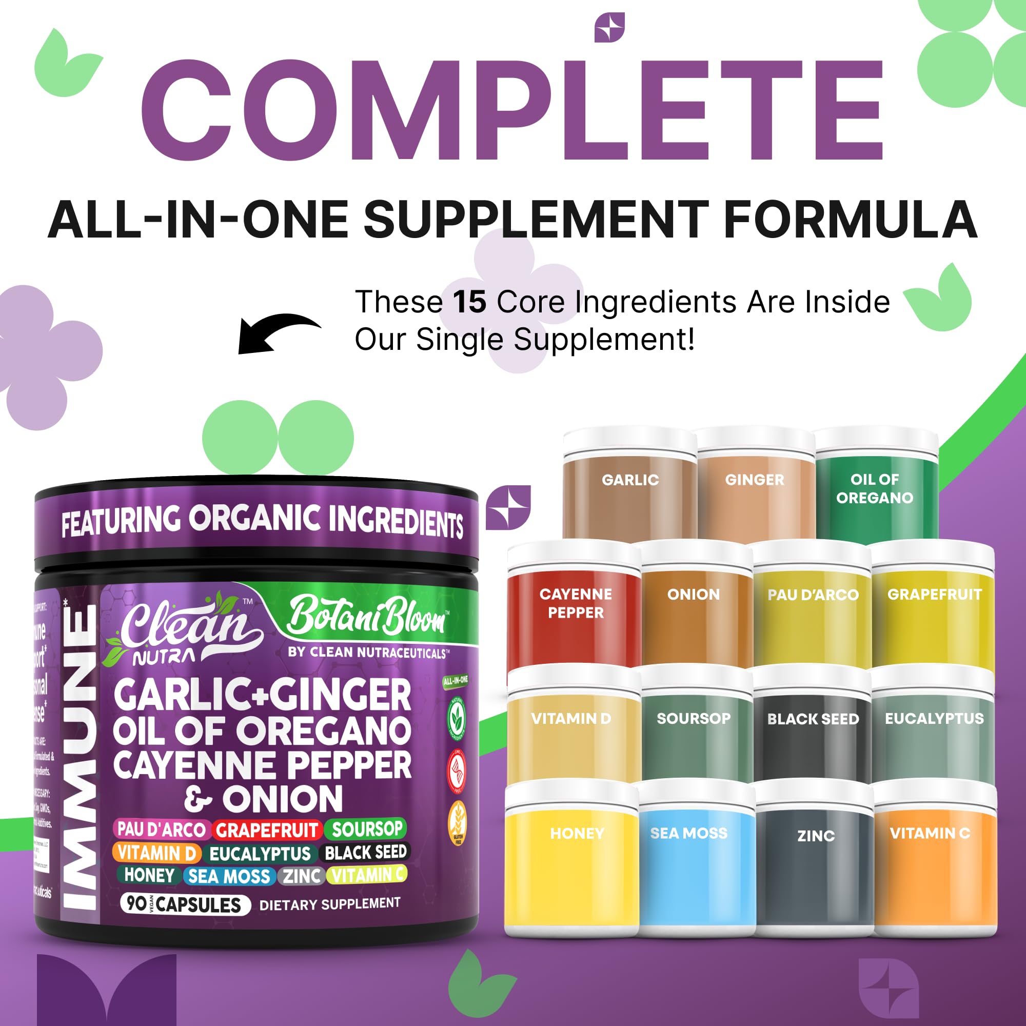 Clean Nutraceuticals oregano-ginger oil capsule for daily wellness.