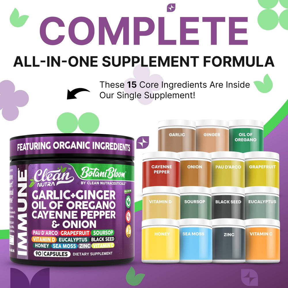 Clean Nutraceuticals oregano-ginger oil capsule for daily wellness.