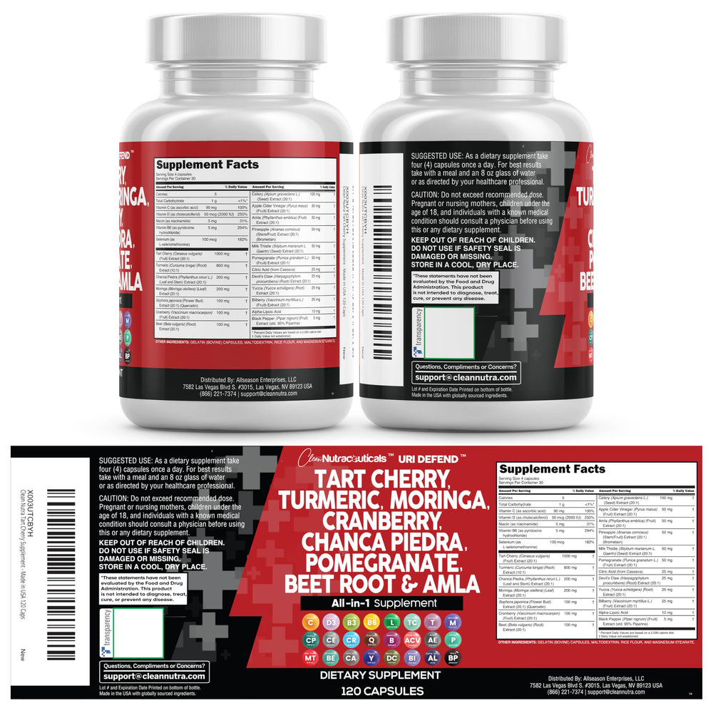Clean Nutraceuticals USA-made bottle highlighting quality and comprehensive herbal blend.