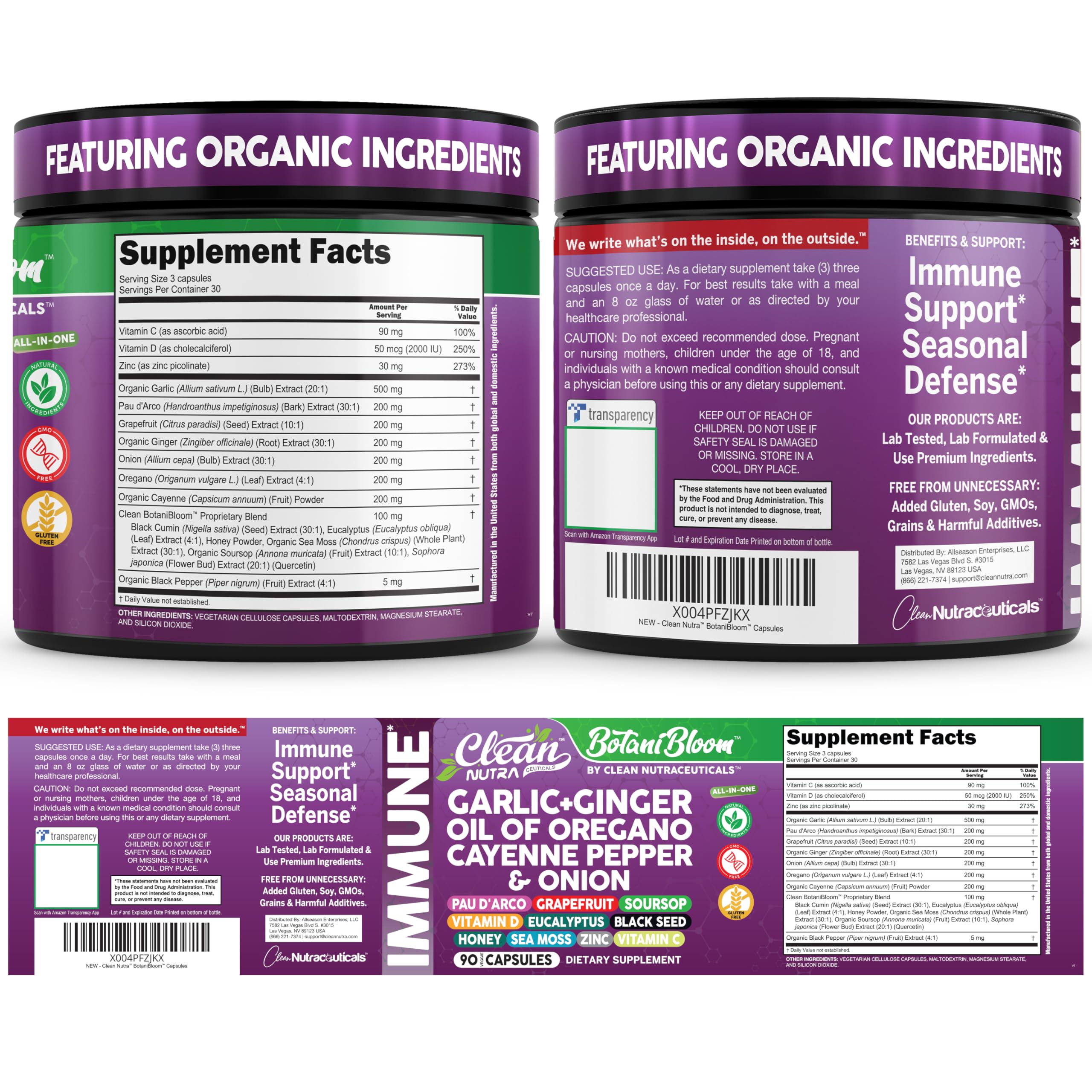 Clean Nutraceuticals 90- capsule vegan bottle suitable for travel.