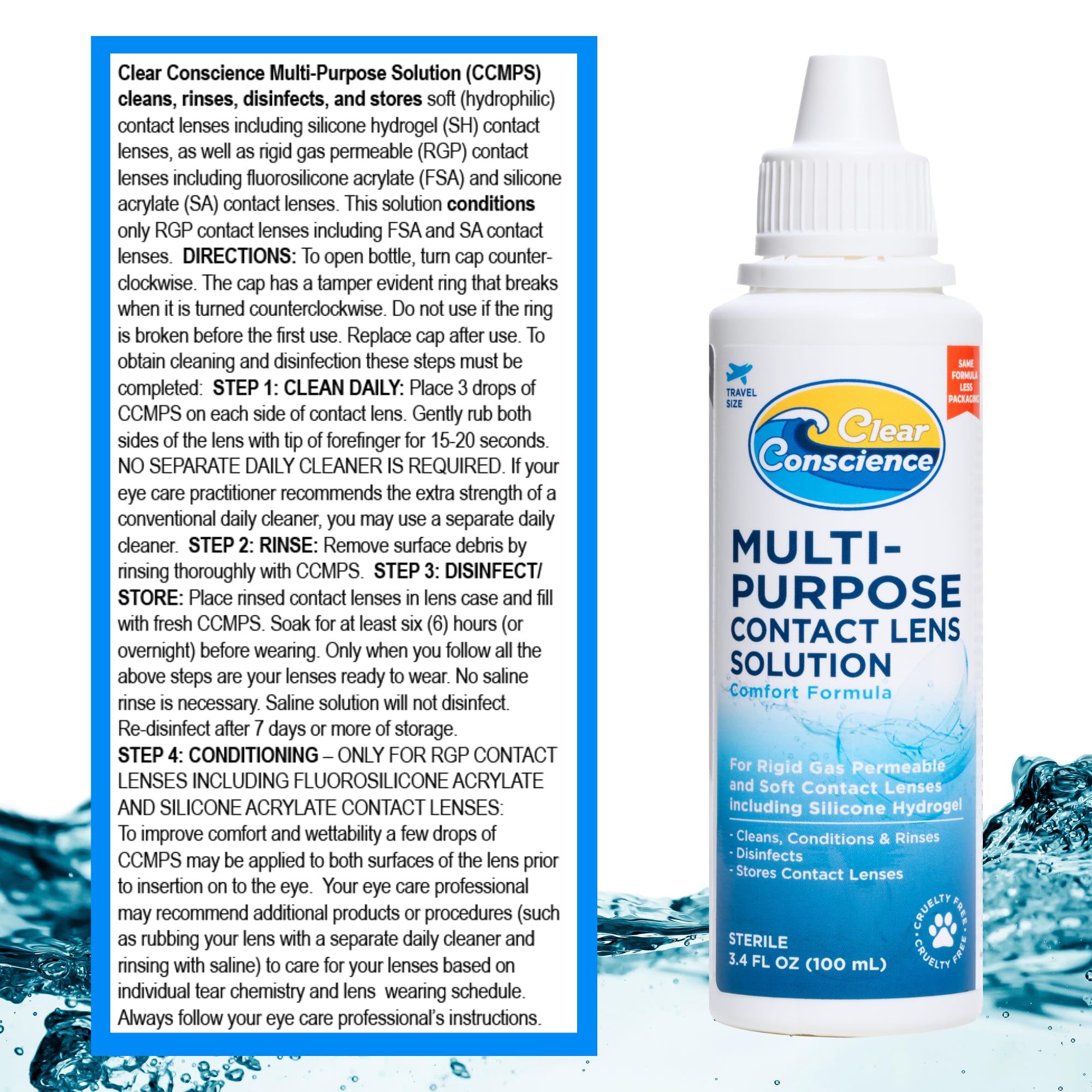 Clear Conscience: envase portátil para viajes y recargas fáciles