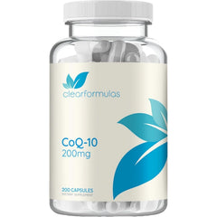 Clear Formulas CoQ10 bottle with high absorption capsules