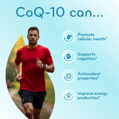 CoQ10 ubiquinone label highlighting stability and quality