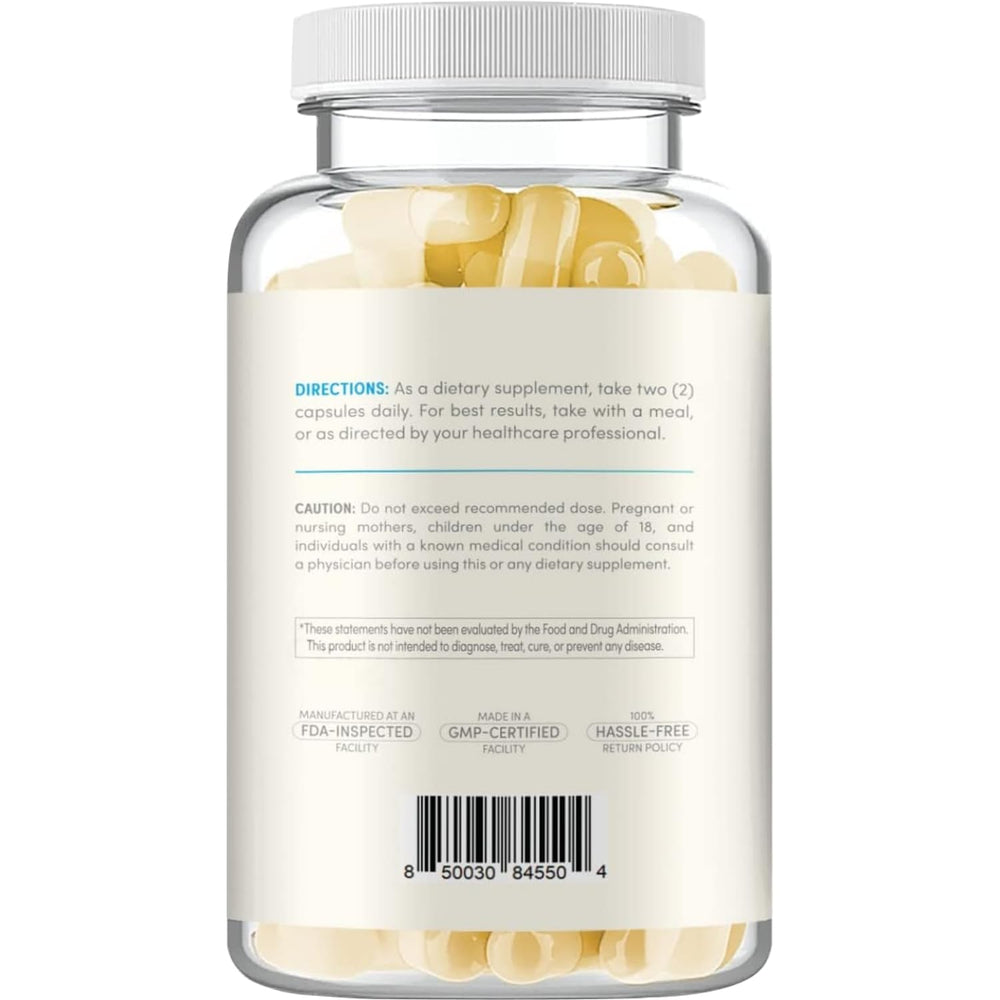 Clear Formulas CoQ10 capsules close-up highlighting easy-to-swallow design