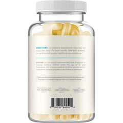 Clear Formulas CoQ10 capsules close-up highlighting easy-to-swallow design