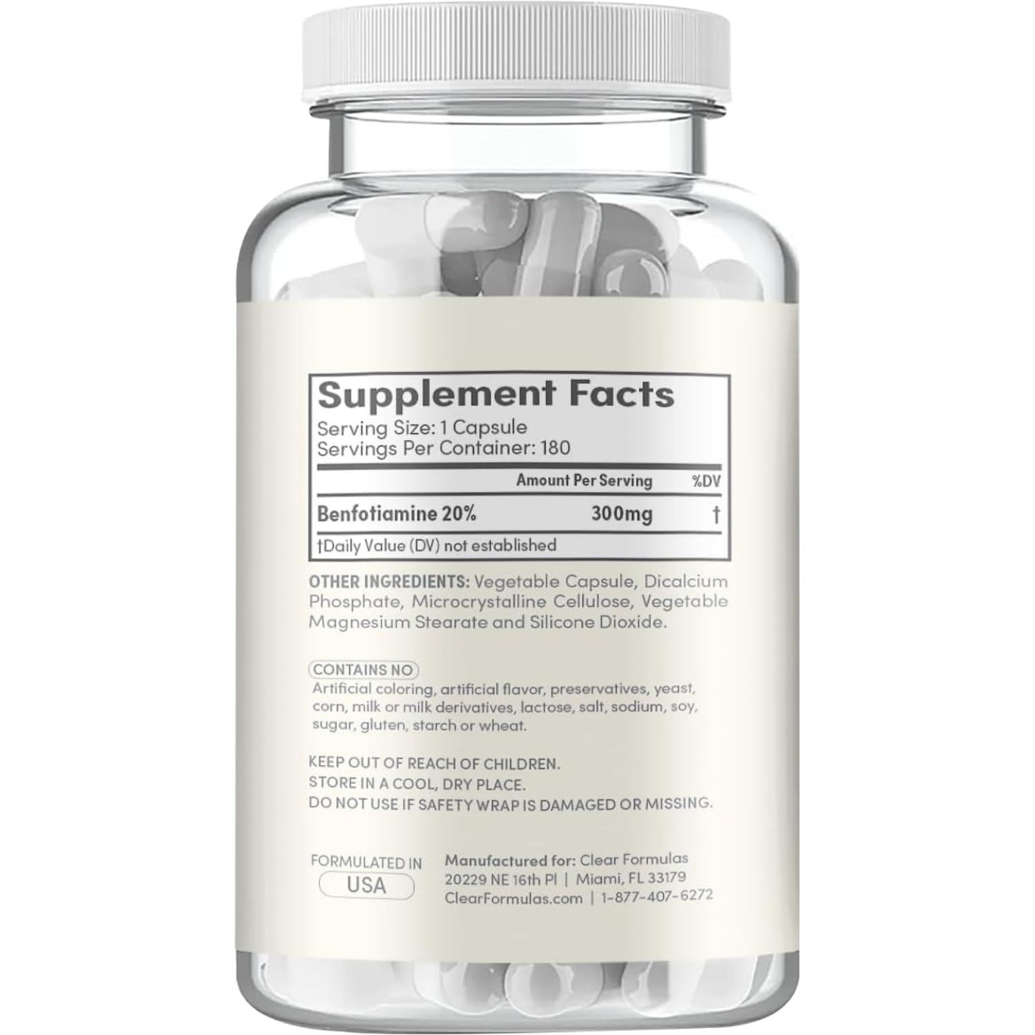 Clear Formulas production area in an FDA-inspected facility shown.