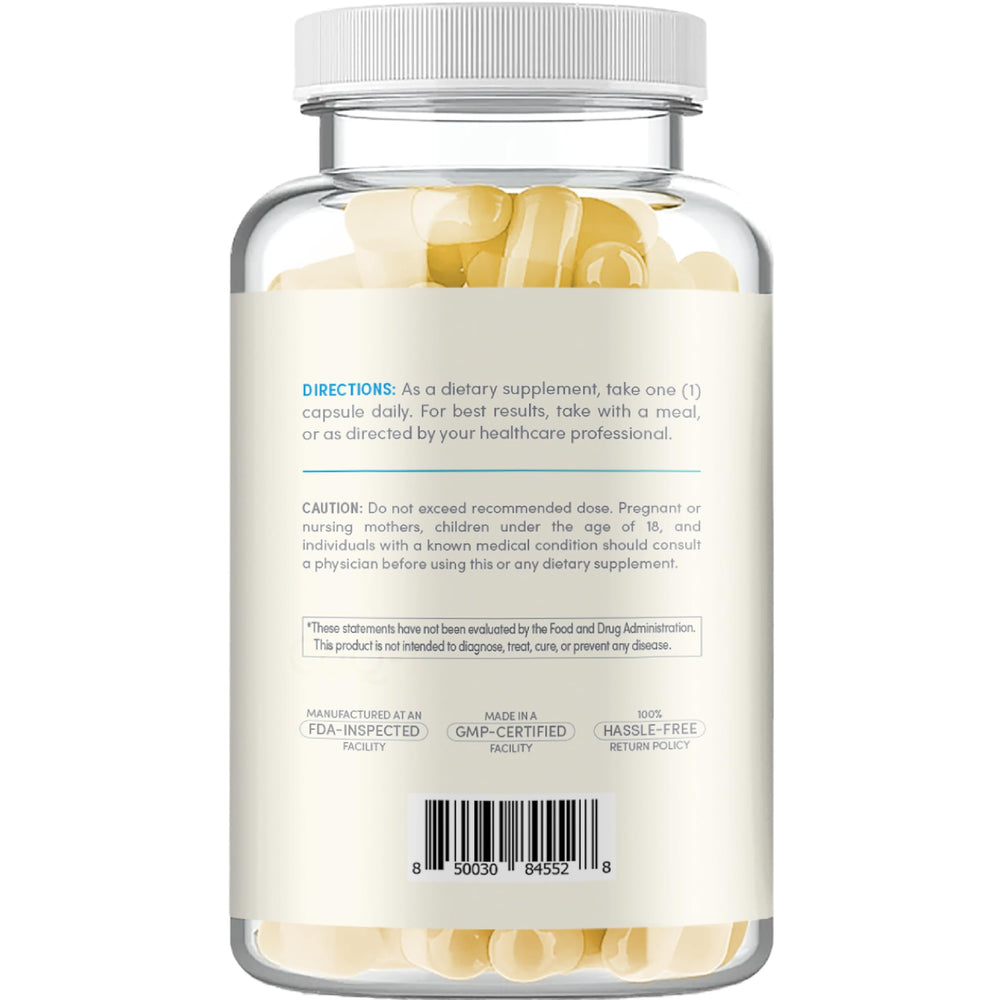 Clear Formulas Quick Absorption CoQ10 400mg capsules close-up for easy swallowing