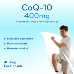 Clear Formulas Quick Absorption CoQ10 400mg pack of capsules for convenience