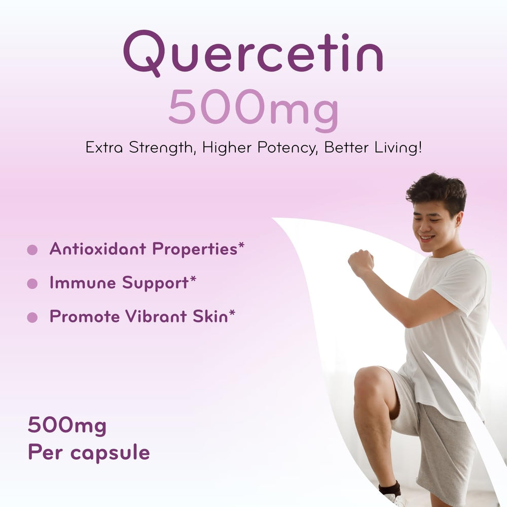 Vegan-friendly symbol on Clear Formulas quercetin packaging.