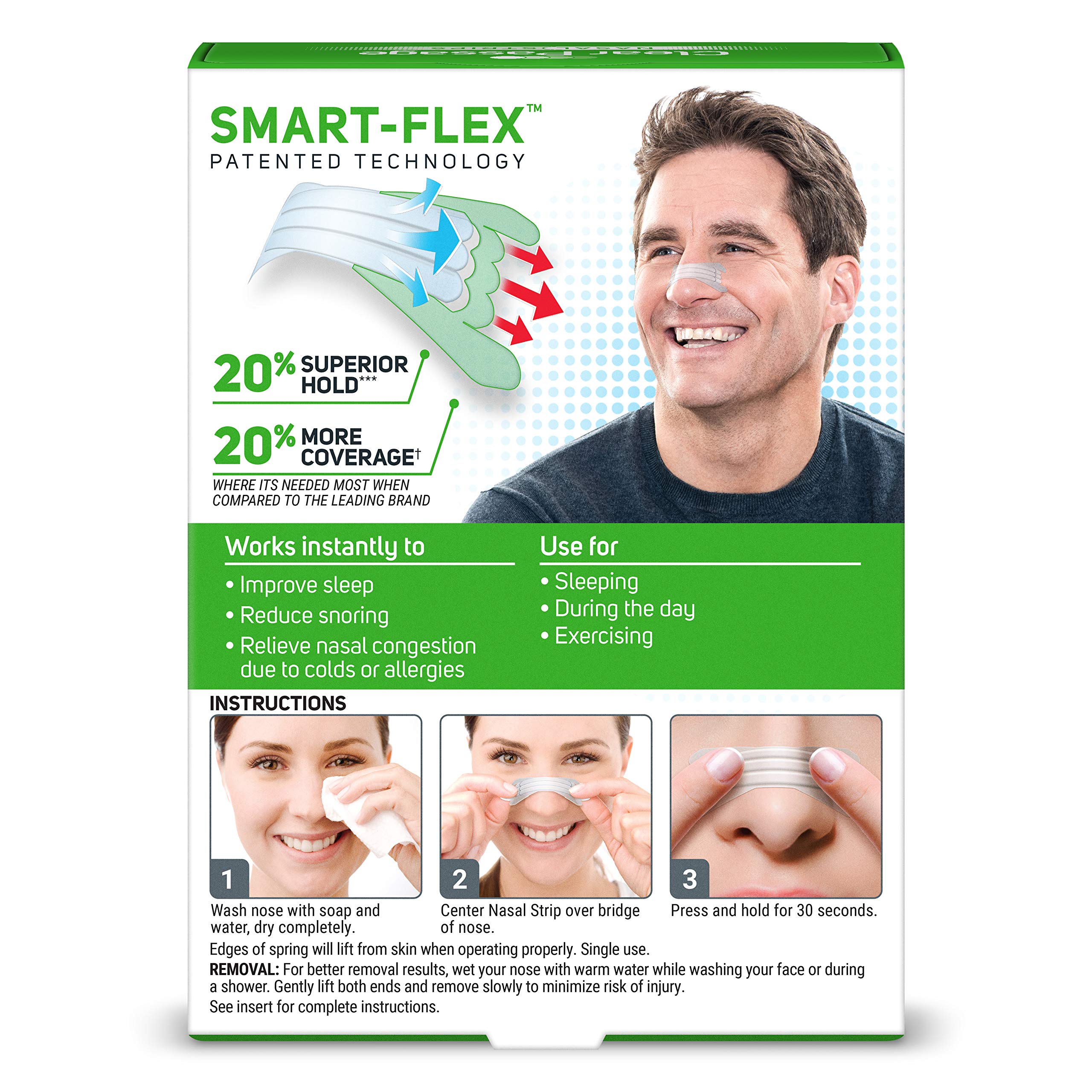 Clear Passage Nasal Strips se retiran con facilidad al terminar su uso