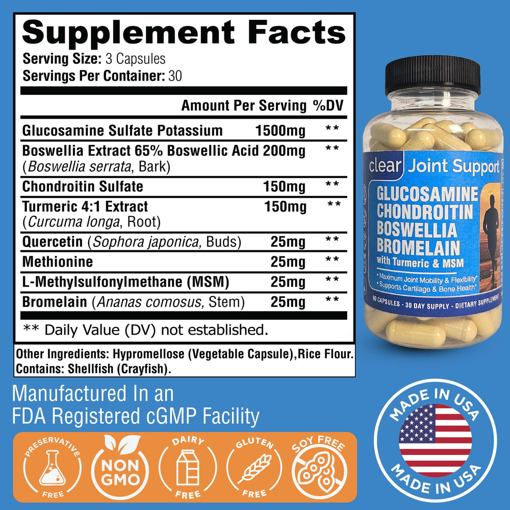 Clear Probiotics turmeric and boswellia ingredients visual highlighting plant-based support.