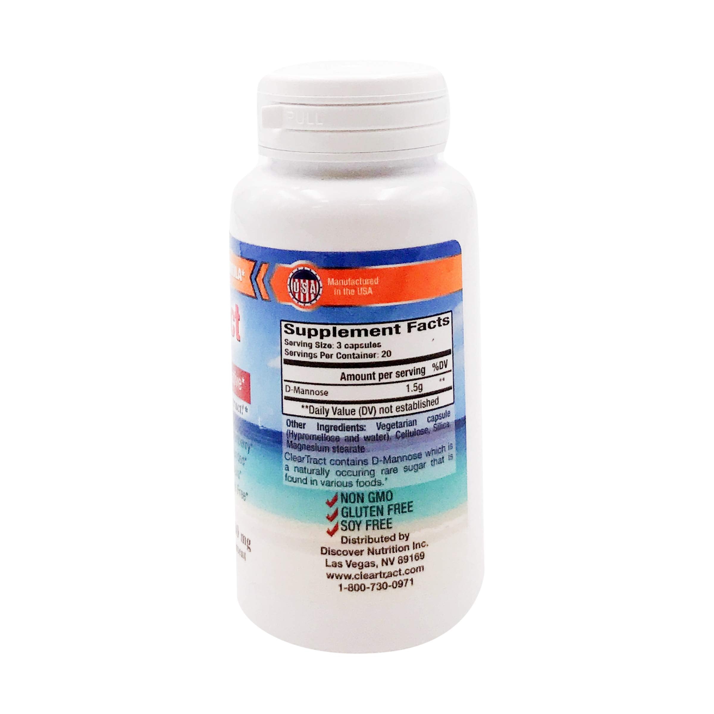 Clear Tract D-Mannose capsules close-up for daily maintenance