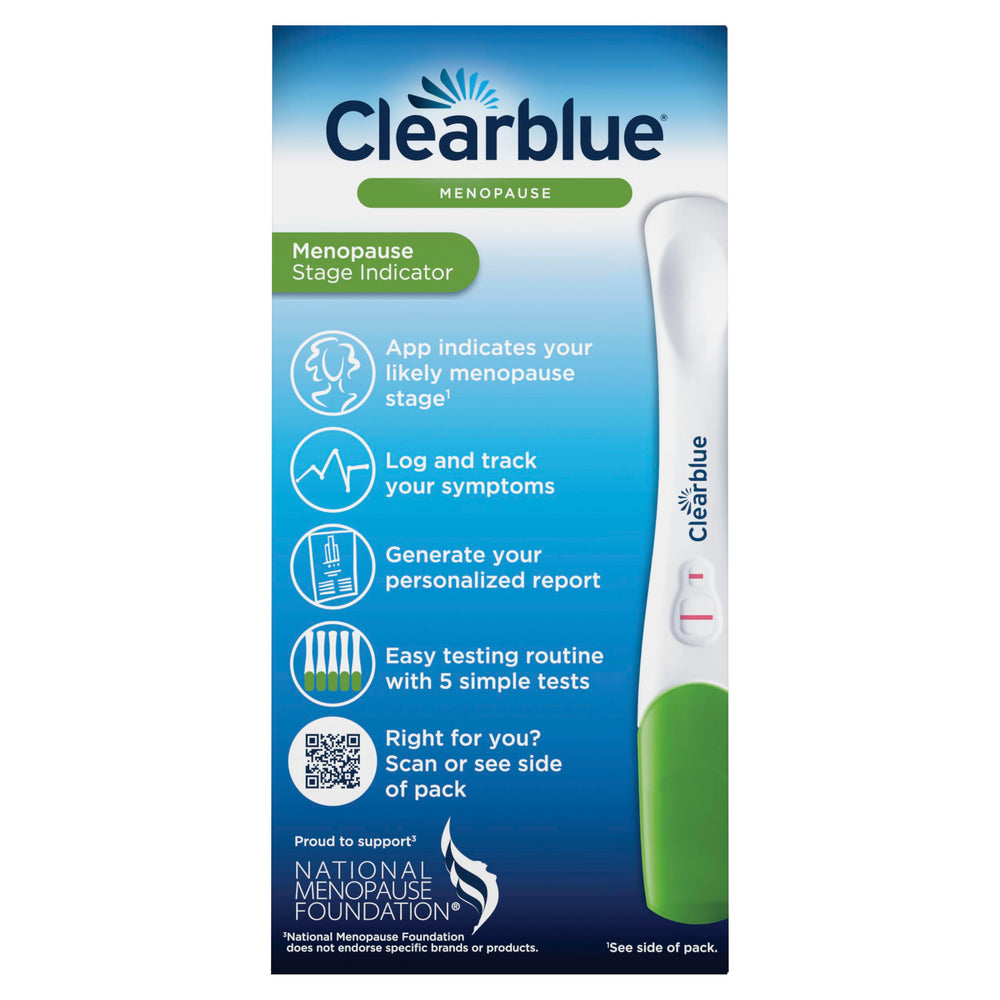 Clearblue five-stick kit designed for testing across several days.