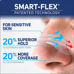 Clear Passage nasal strip application demonstrates easy placement for airflow support