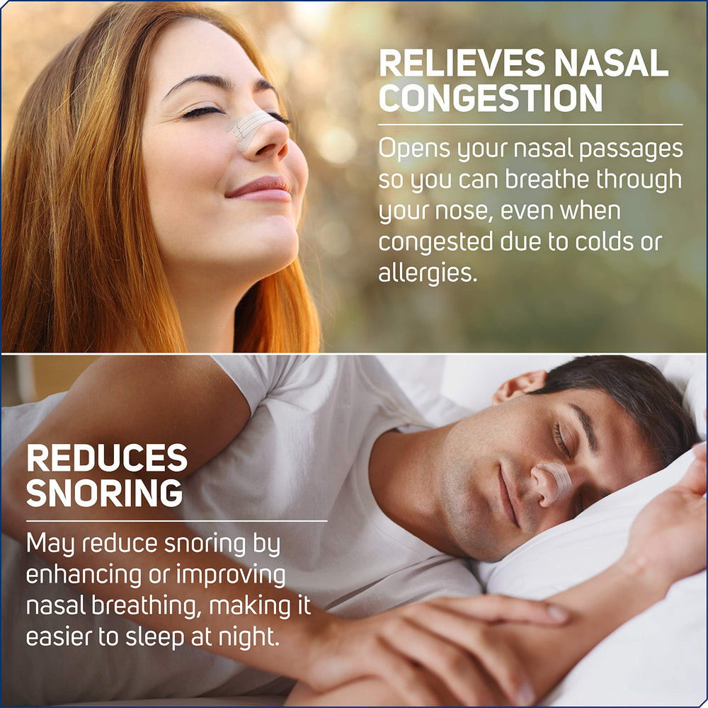Clear Passage nasal strip bedtime-use promotes quieter nights and smoother breathing