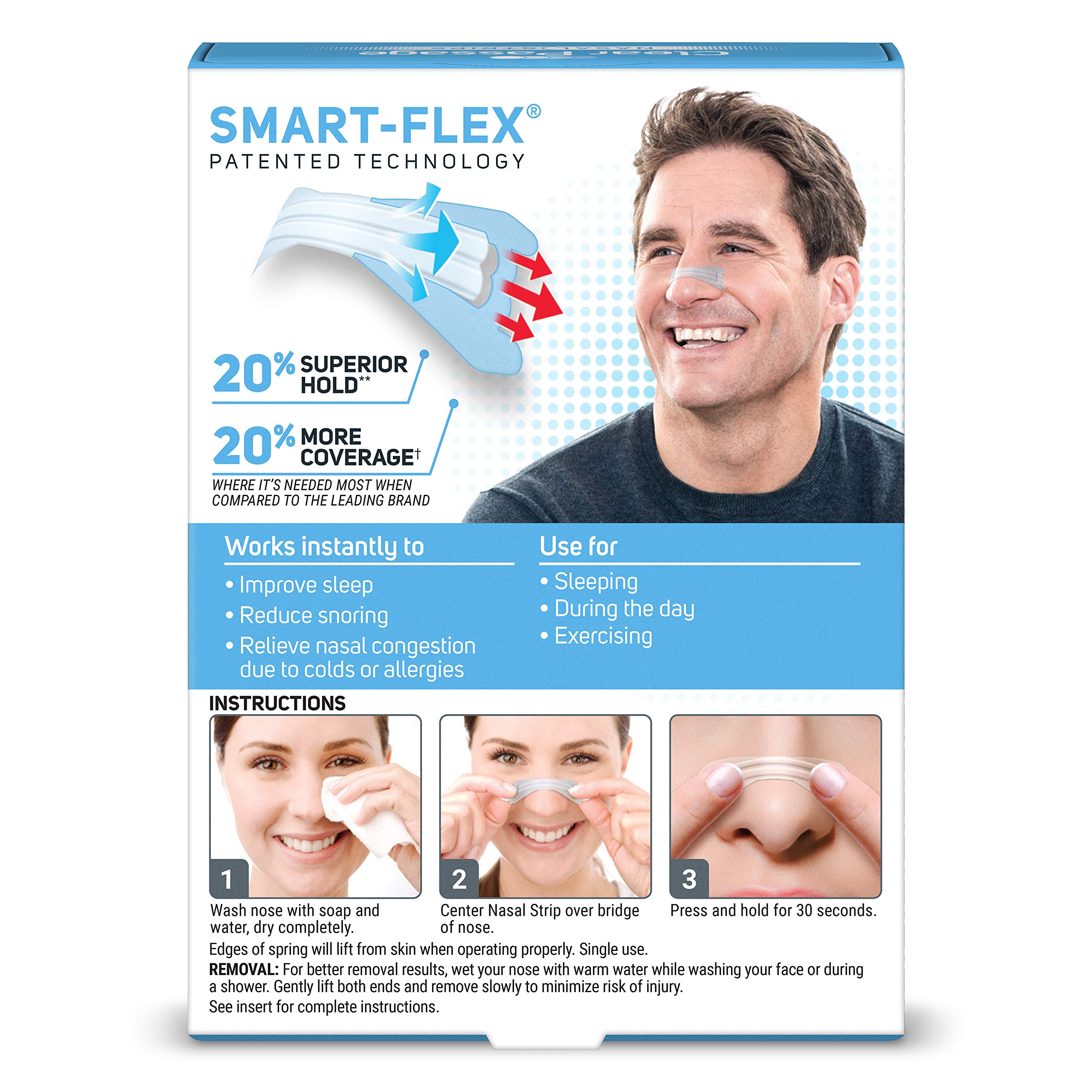 Clear Passage nasal strip sensitive-skin emphasizes gentle hold for delicate skin