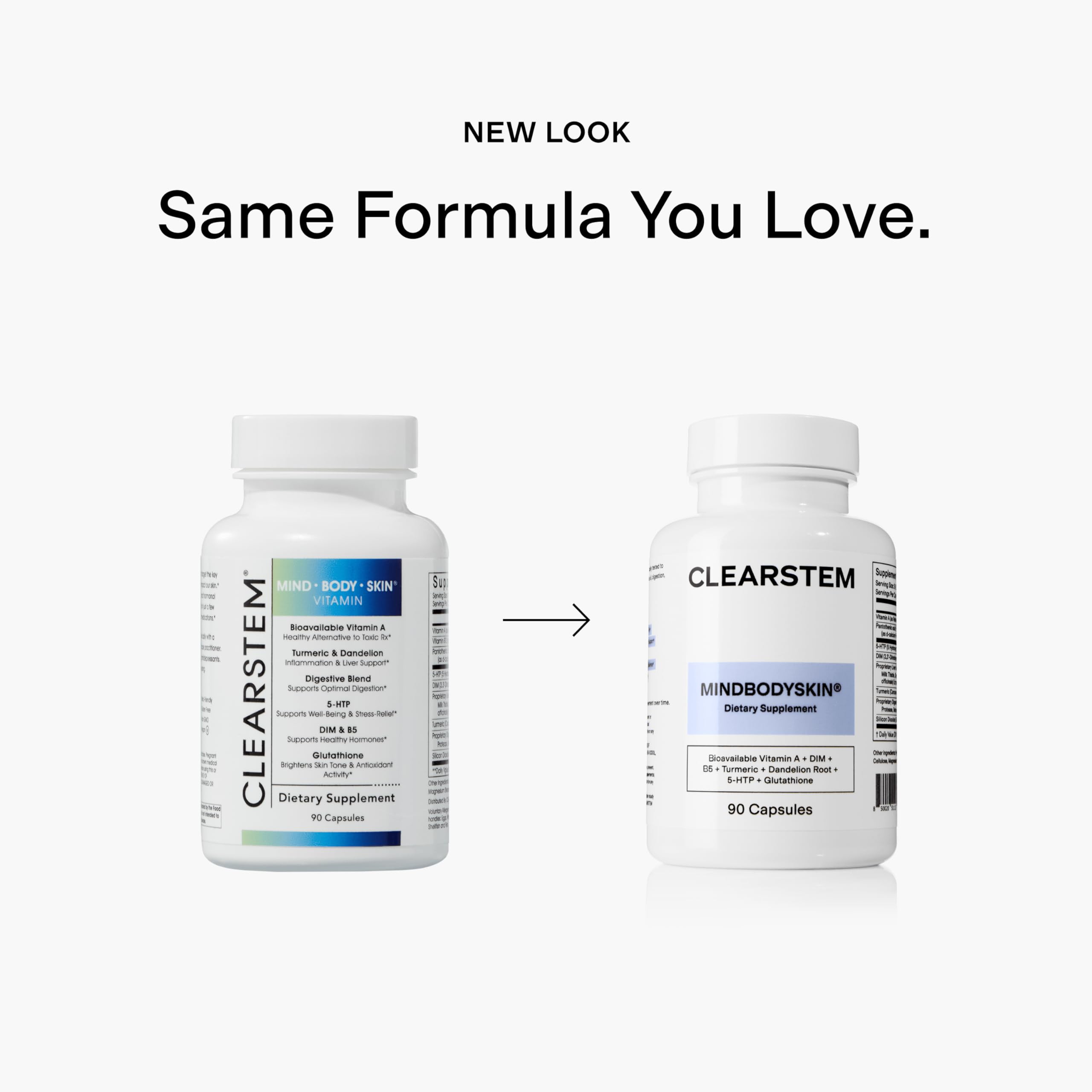 MindBodySkin capsules close-up highlighting gluten-free, cruelty-free supplement benefits