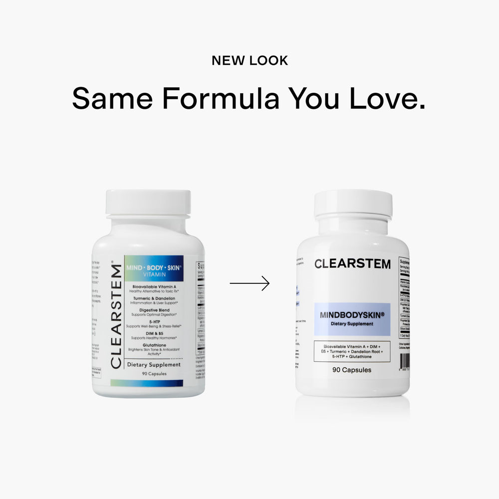 MindBodySkin capsules close-up highlighting gluten-free, cruelty-free supplement benefits