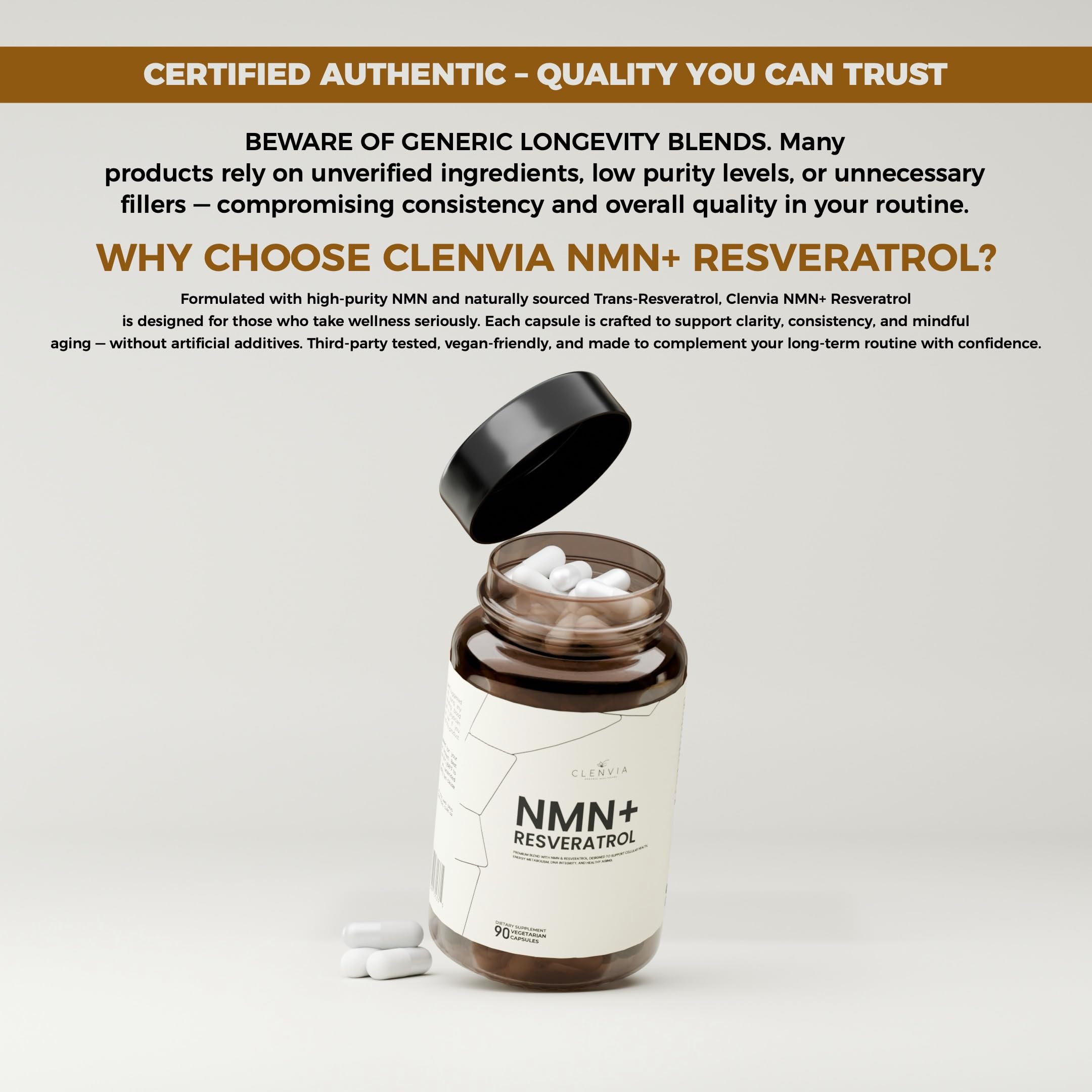 NMN Resveratrol capsules in a scoop for serving