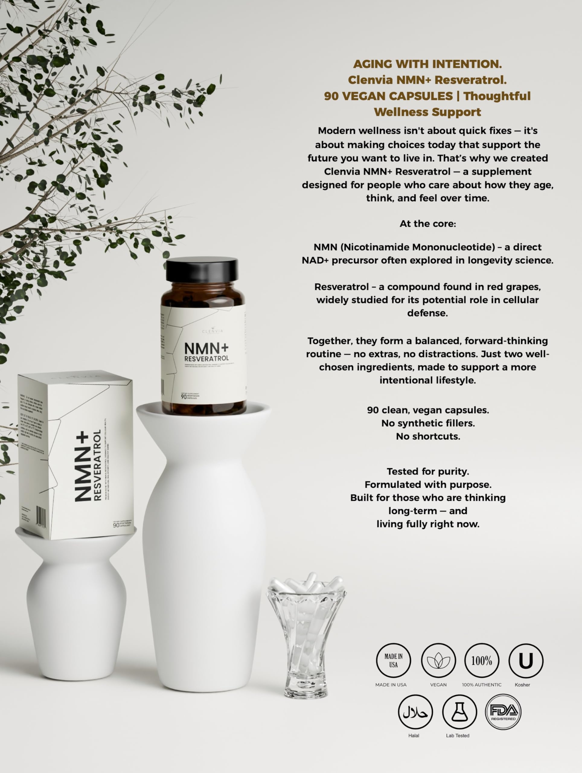 Vegan clean-label packaging emphasizing transparency