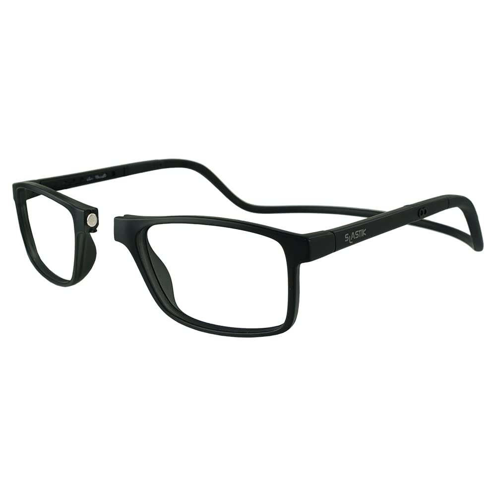Clic Barat magnetic reading glasses front view in matte black for easy access