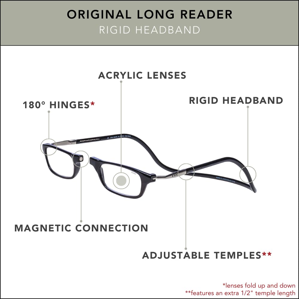 Clic glasses can be worn around the neck for fast access.