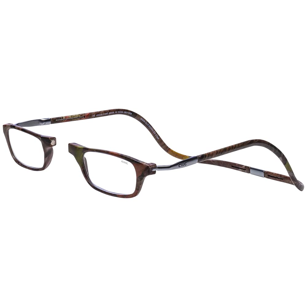 Clic magnetic reading glasses with adjustable temples for a secure, comfortable fit during desk reading.
