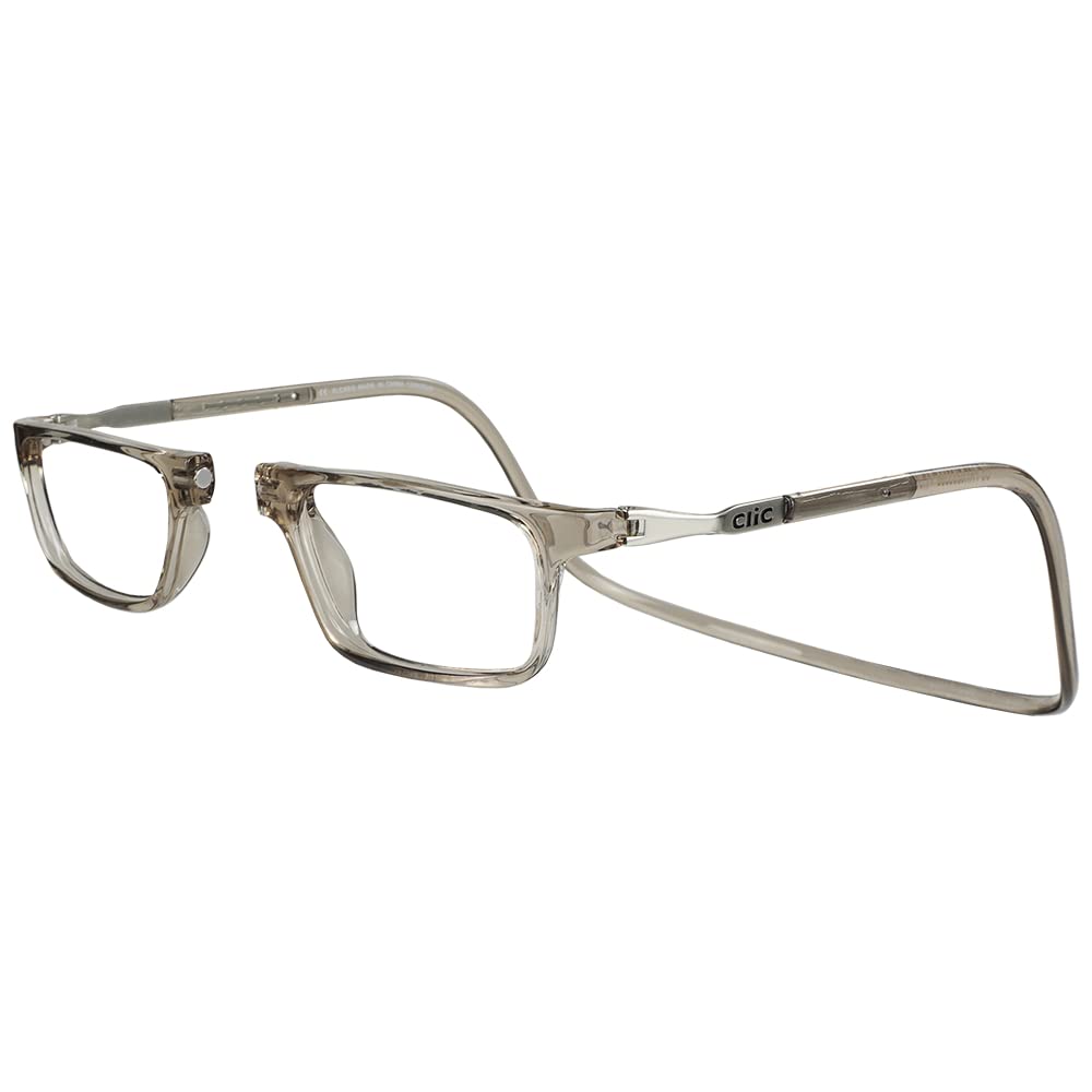 CliC Executive XL grey magnetic reading glasses with quick-access magnet