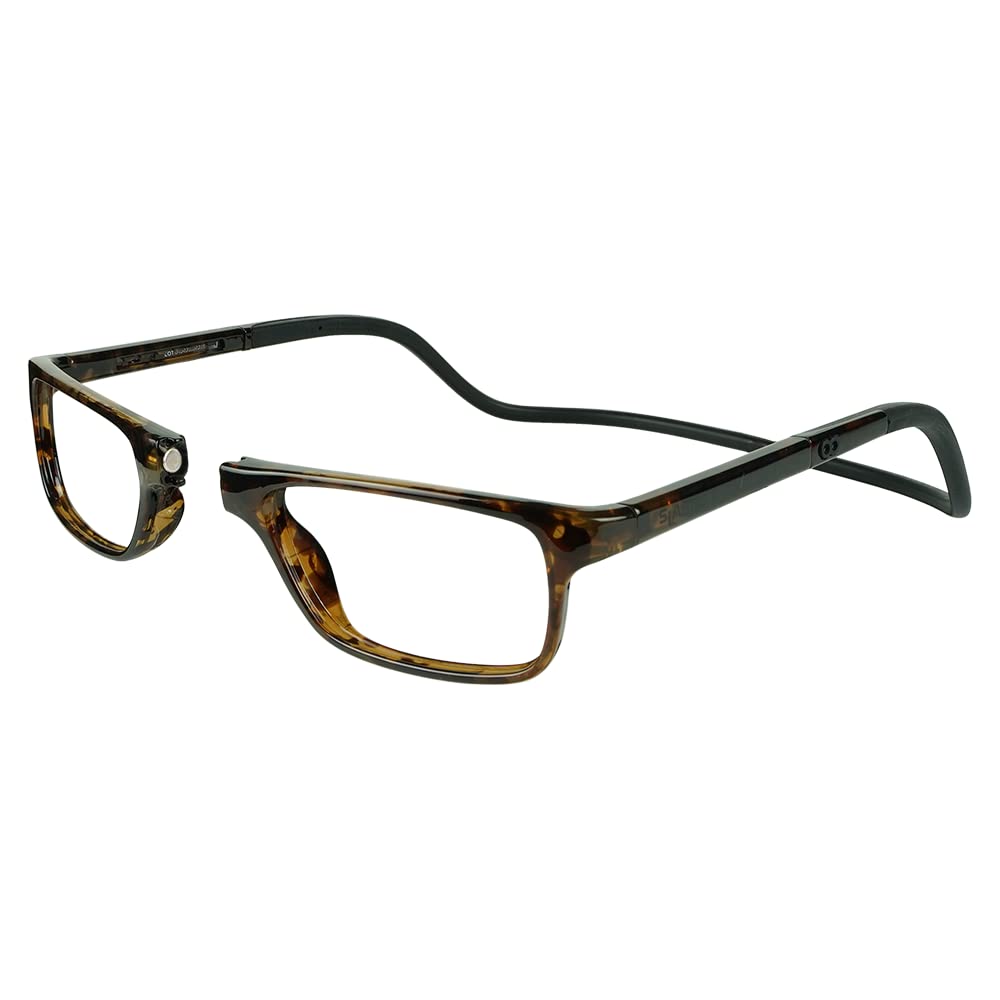 Clic magnetic reading glasses front connection showing quick access and security