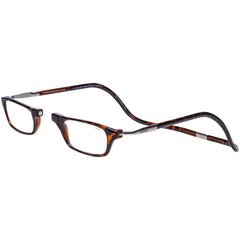 Clic magnetic reading glasses with front magnet connection for quick access.