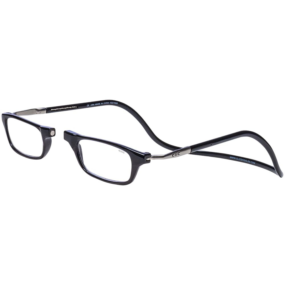 Clic magnetic reading glasses with original long frame and 2.00x magnification for reading.