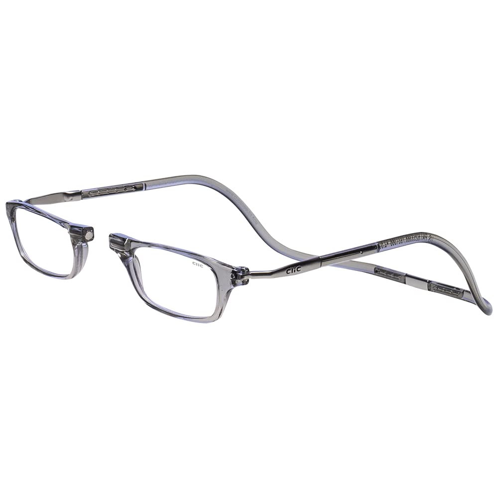Clic magnetic reading glasses smoke with front magnet connection for quick access.