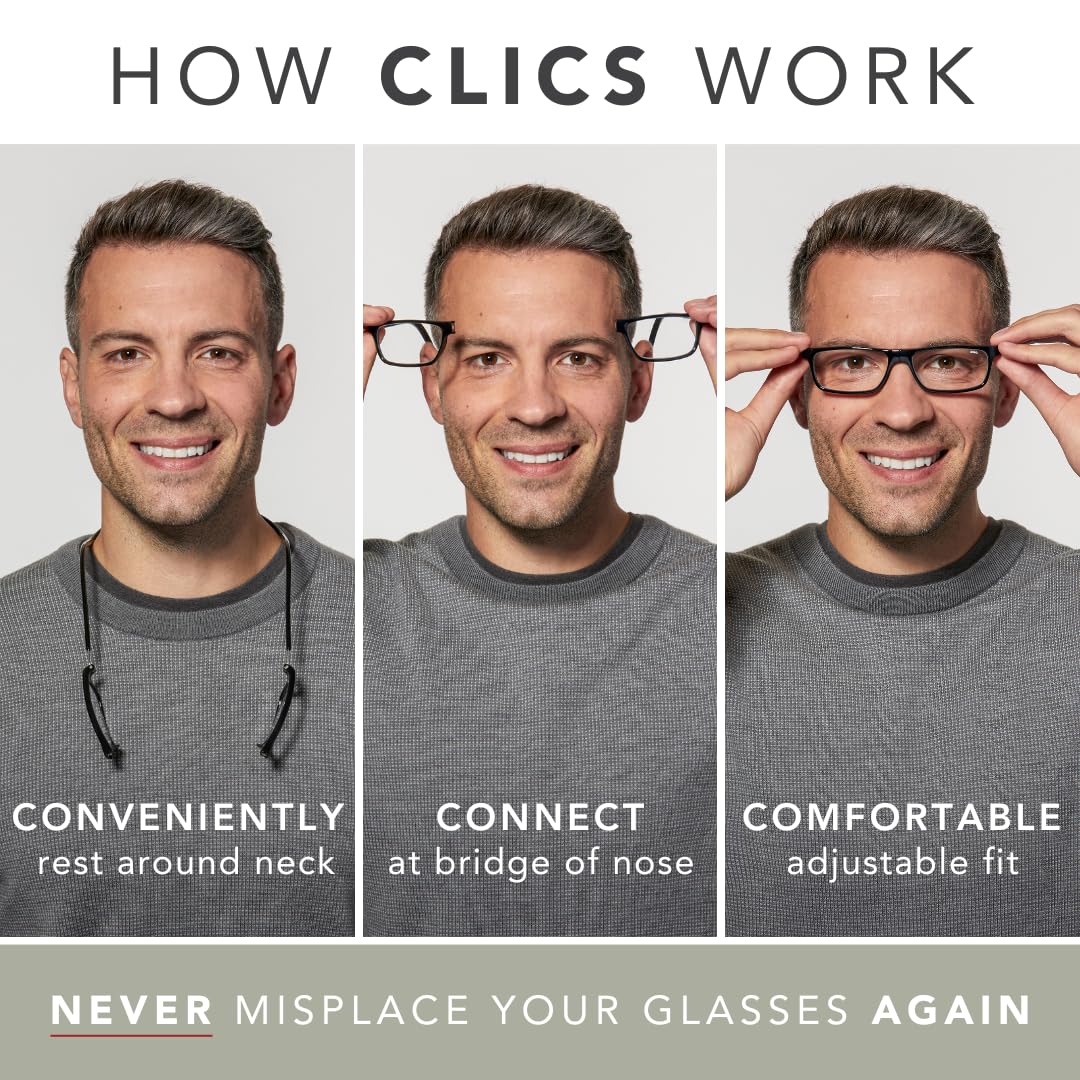 Clic reading glasses adjustable temples for a personalized fit
