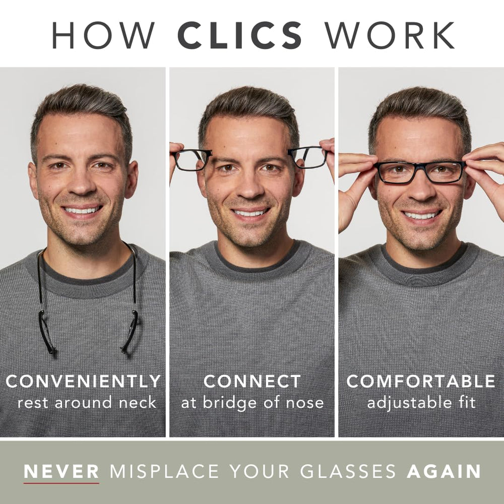 Clic Taku Havana around neck display highlighting soft foldable headband