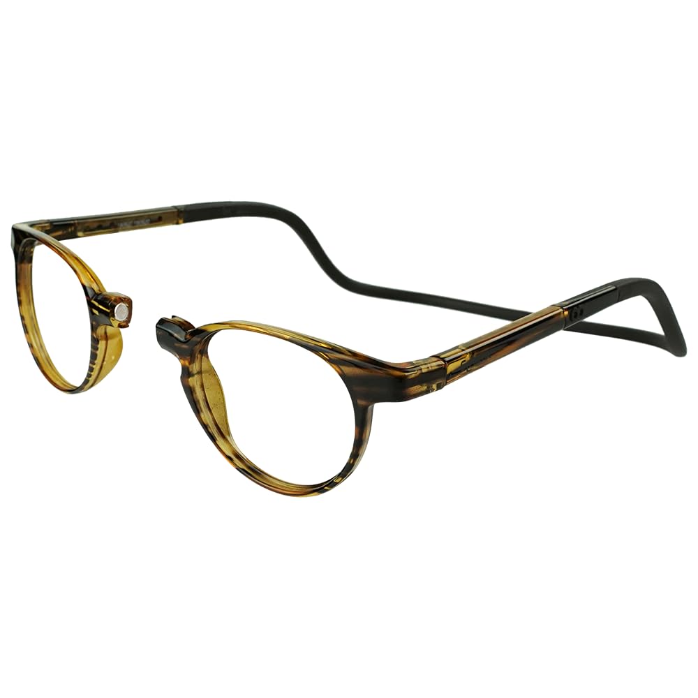 Clic Taku Havana reading glasses with front magnet closure for quick access