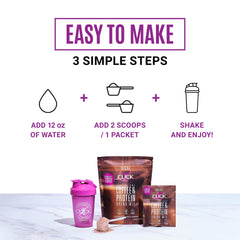 Pouring Click Coffee Protein into a glass to show hot or cold versatility