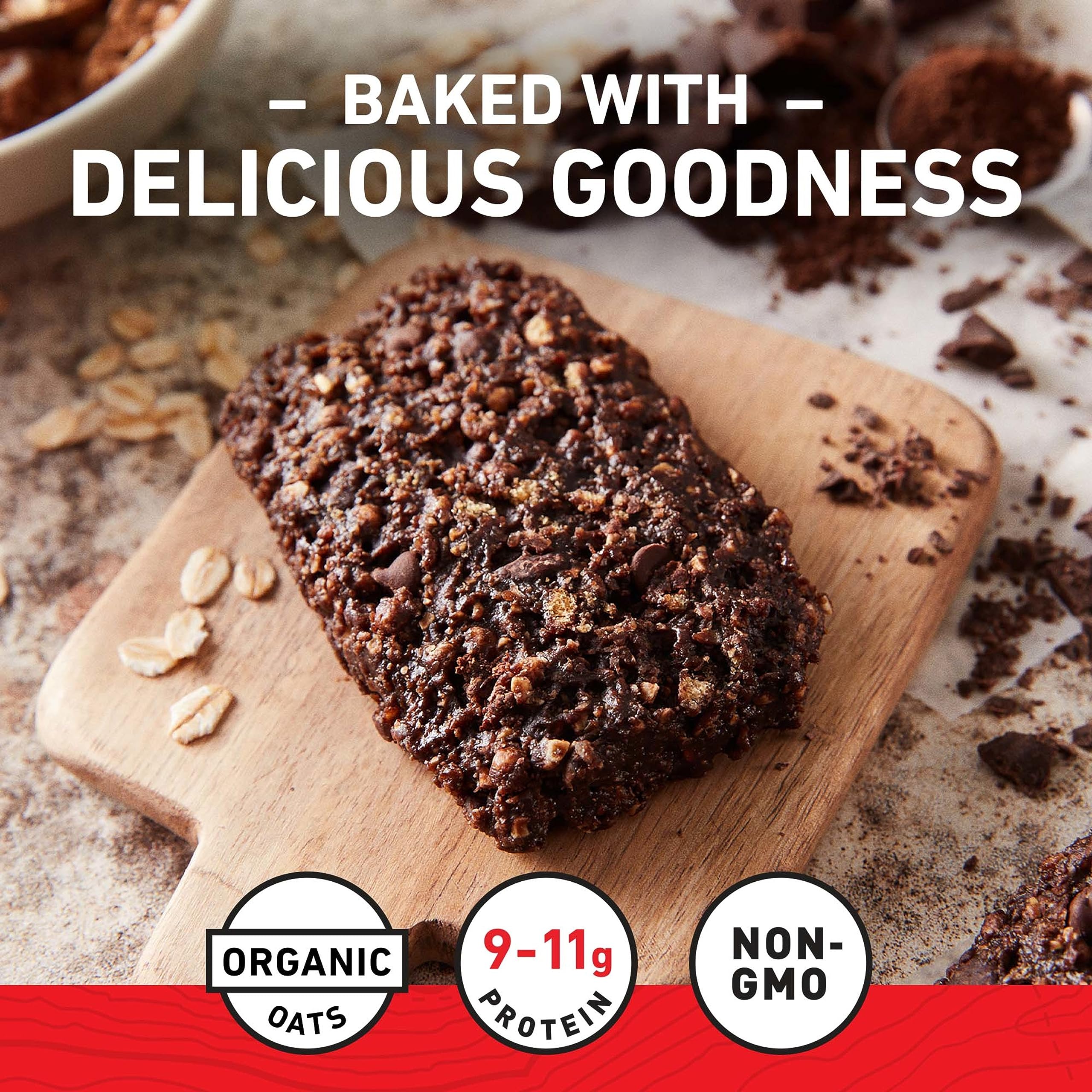 CLIF Bar Chocolate Brownie unwrapped, ready-to-eat snack.