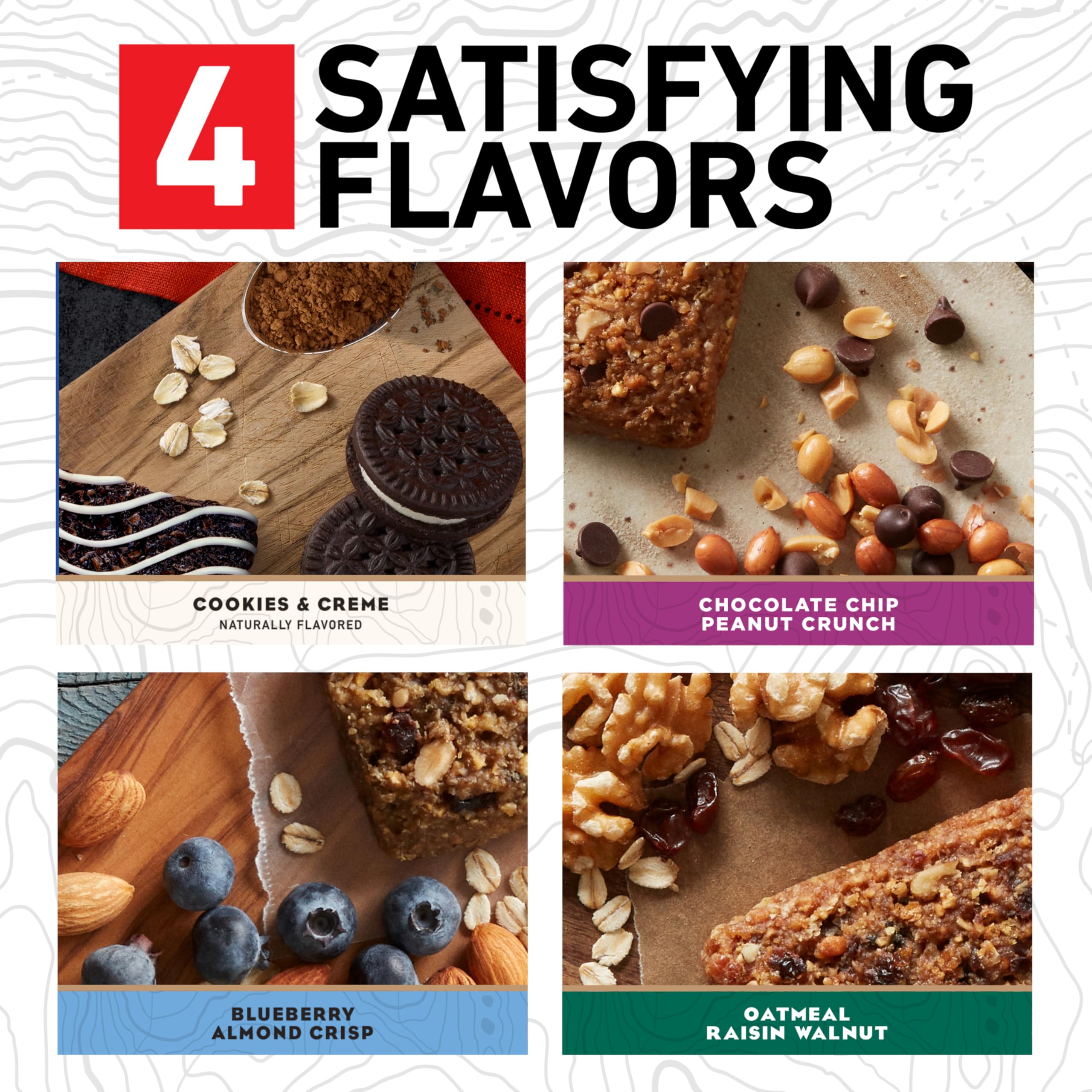 CLIF BAR Oatmeal Raisin Walnut bar reveals oats and walnuts.