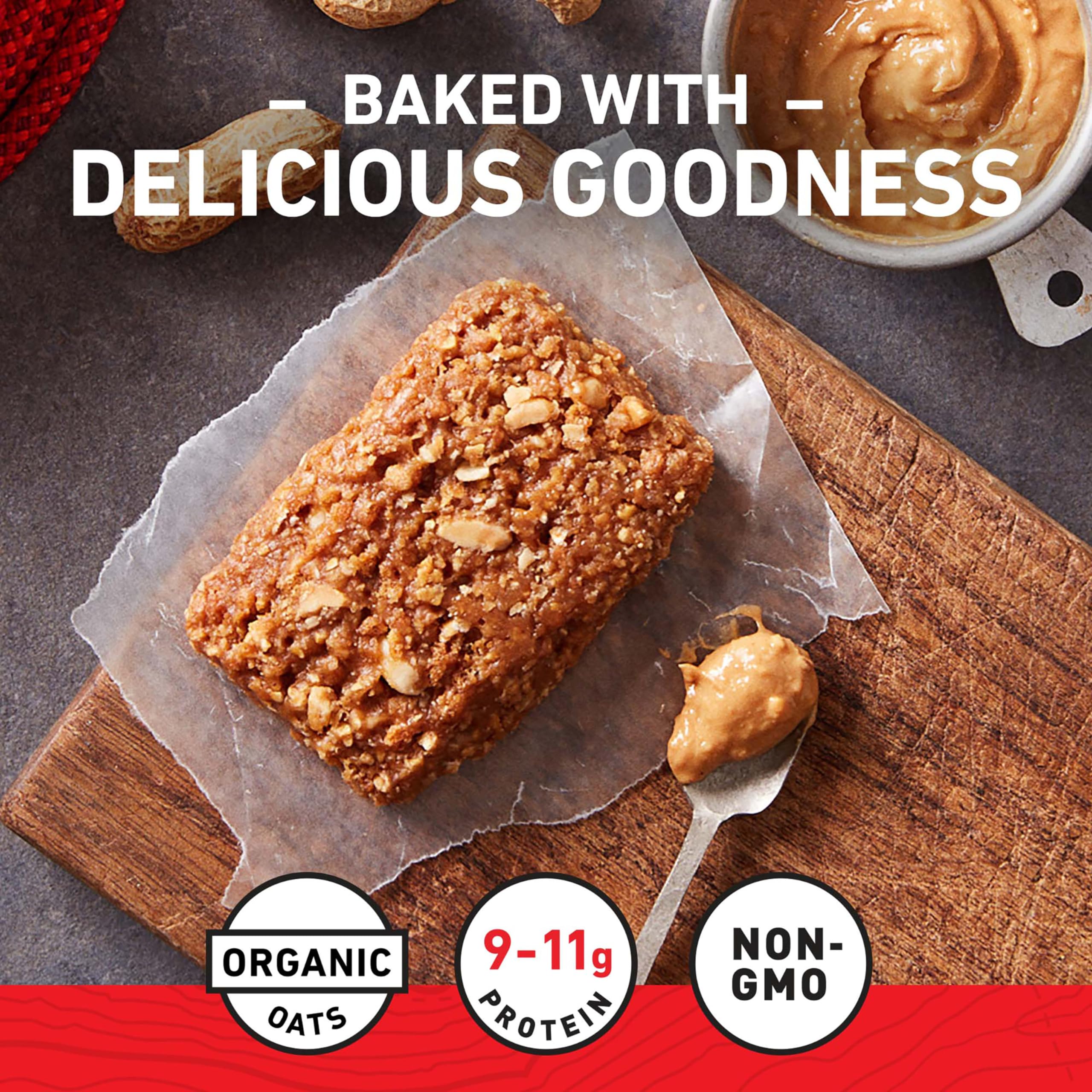 CLIF Bar Peanut butter pieces close-up, rich flavor for active days.