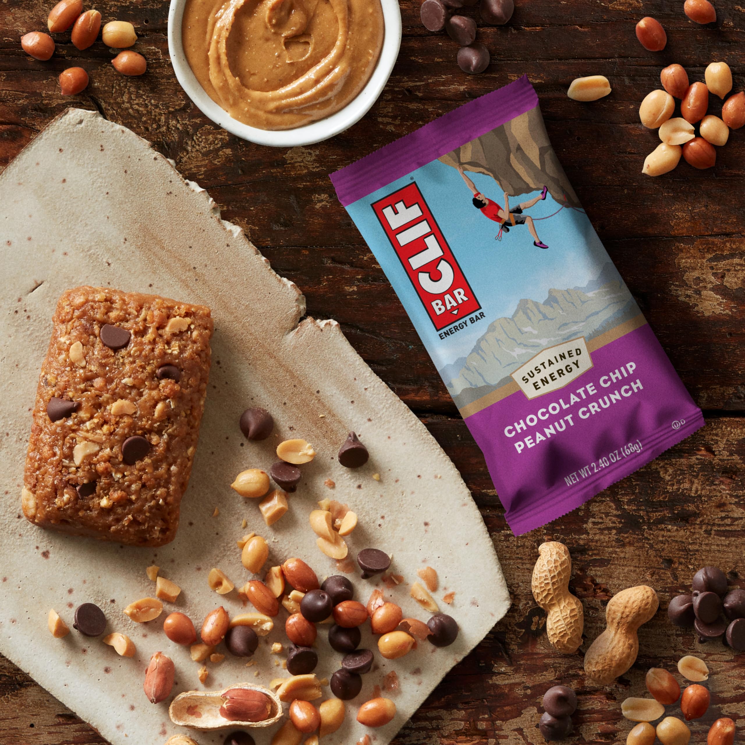 CLIF BAR sustainability emphasis with LEED bakeries on packaging.