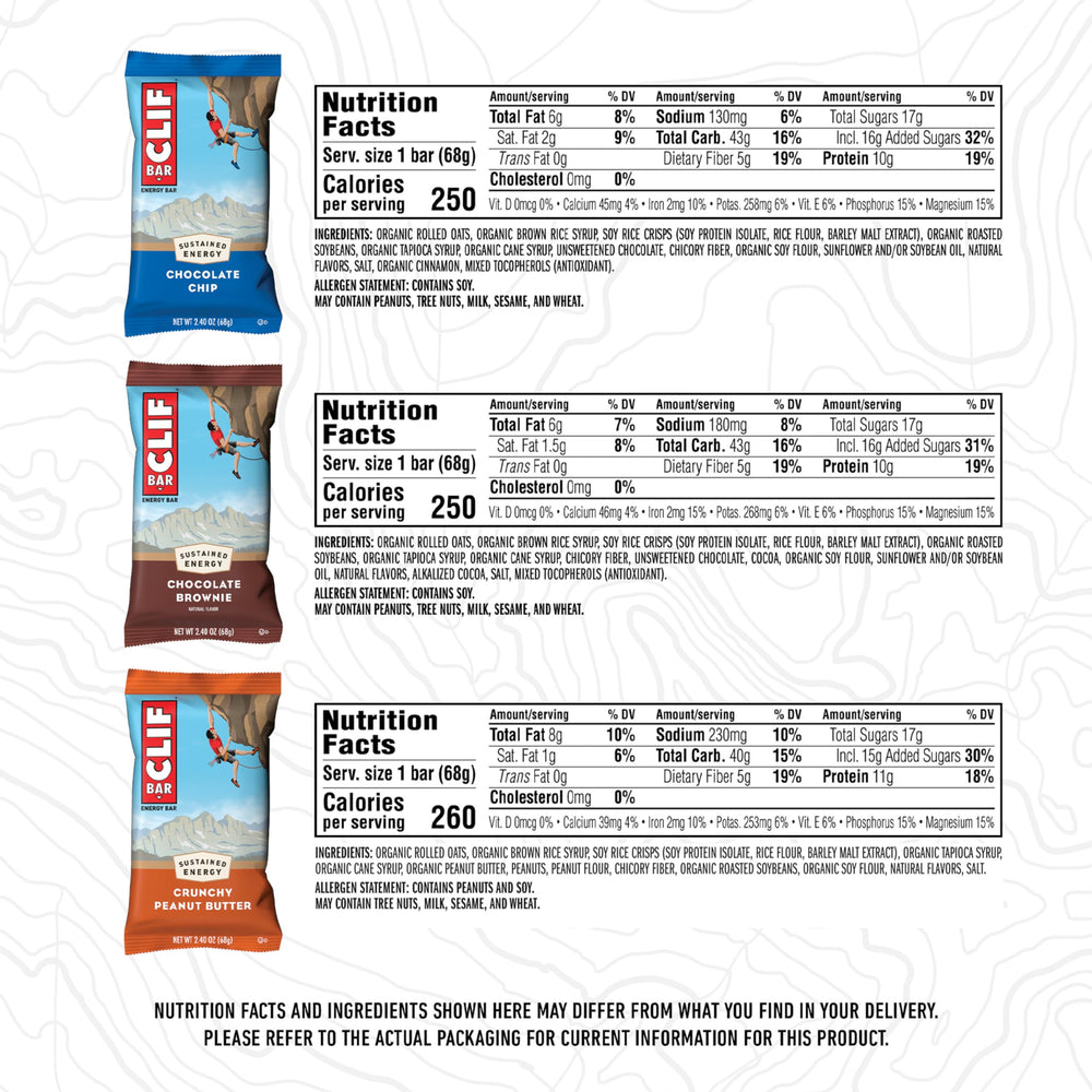 CLIF BAR variety pack crunchy peanut butter – ideal for outdoor adventures