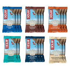 CLIF Bar variety pack front, convenient energy for outdoor adventures
