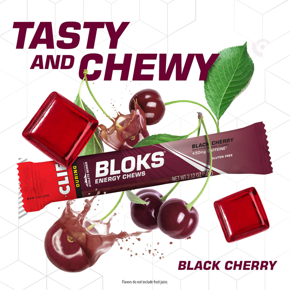 33-calorie CLIF BLOKS cubes delivering quick carbs for endurance