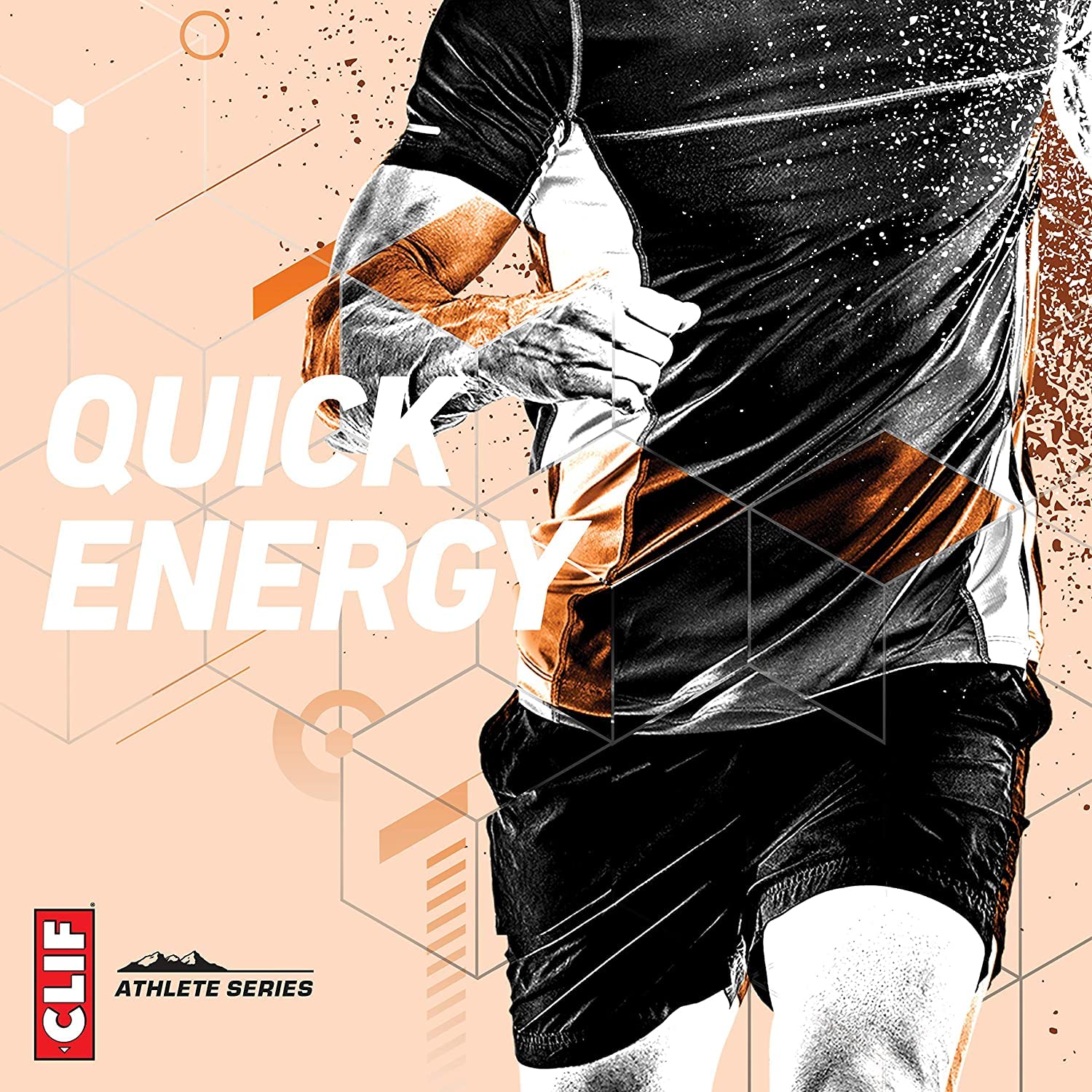 Close-up of Clif Bloks Orange Energy Chews wrapper and texture.