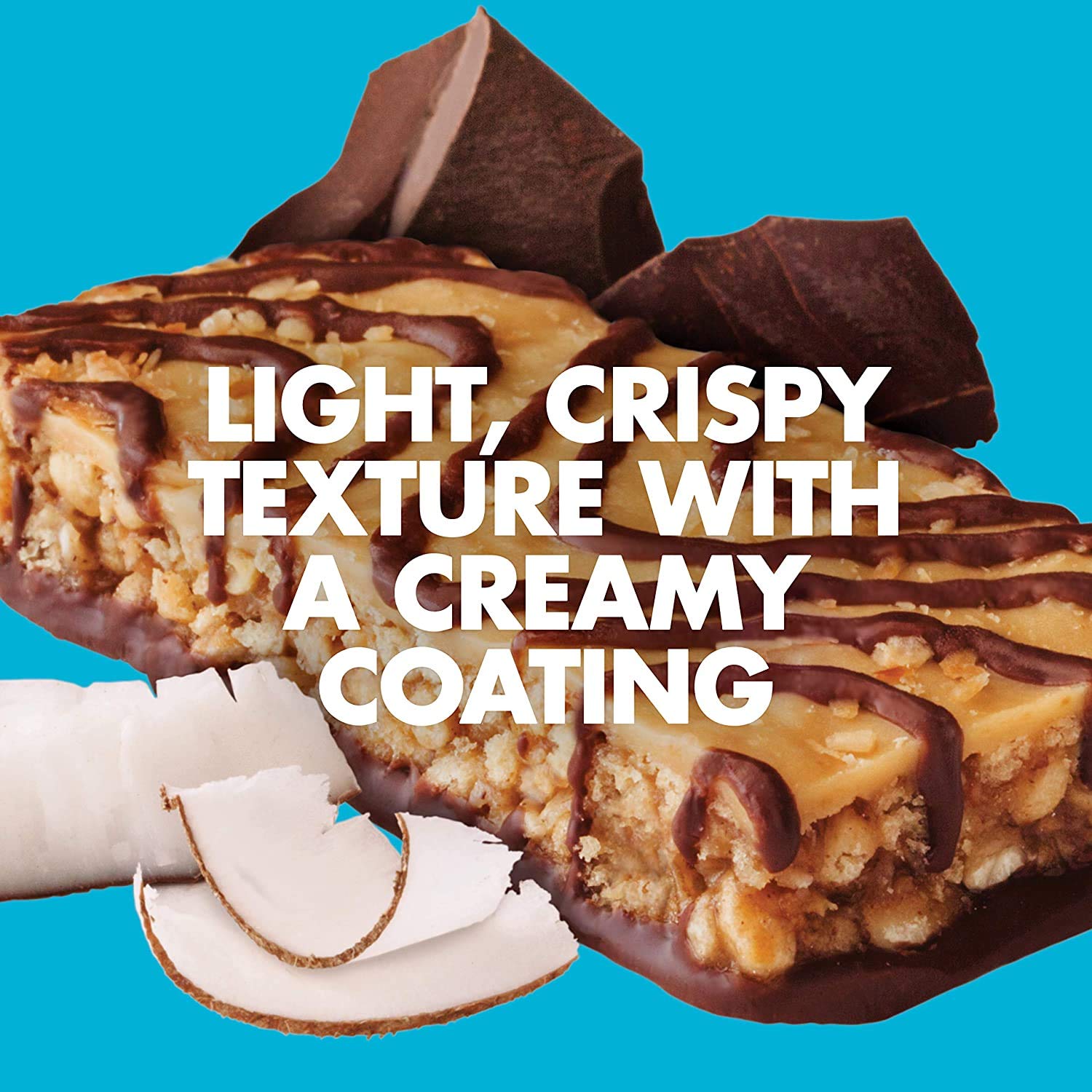 Appetizing bite shot of CLIF LUNA BAR Chocolate Dipped Coconut