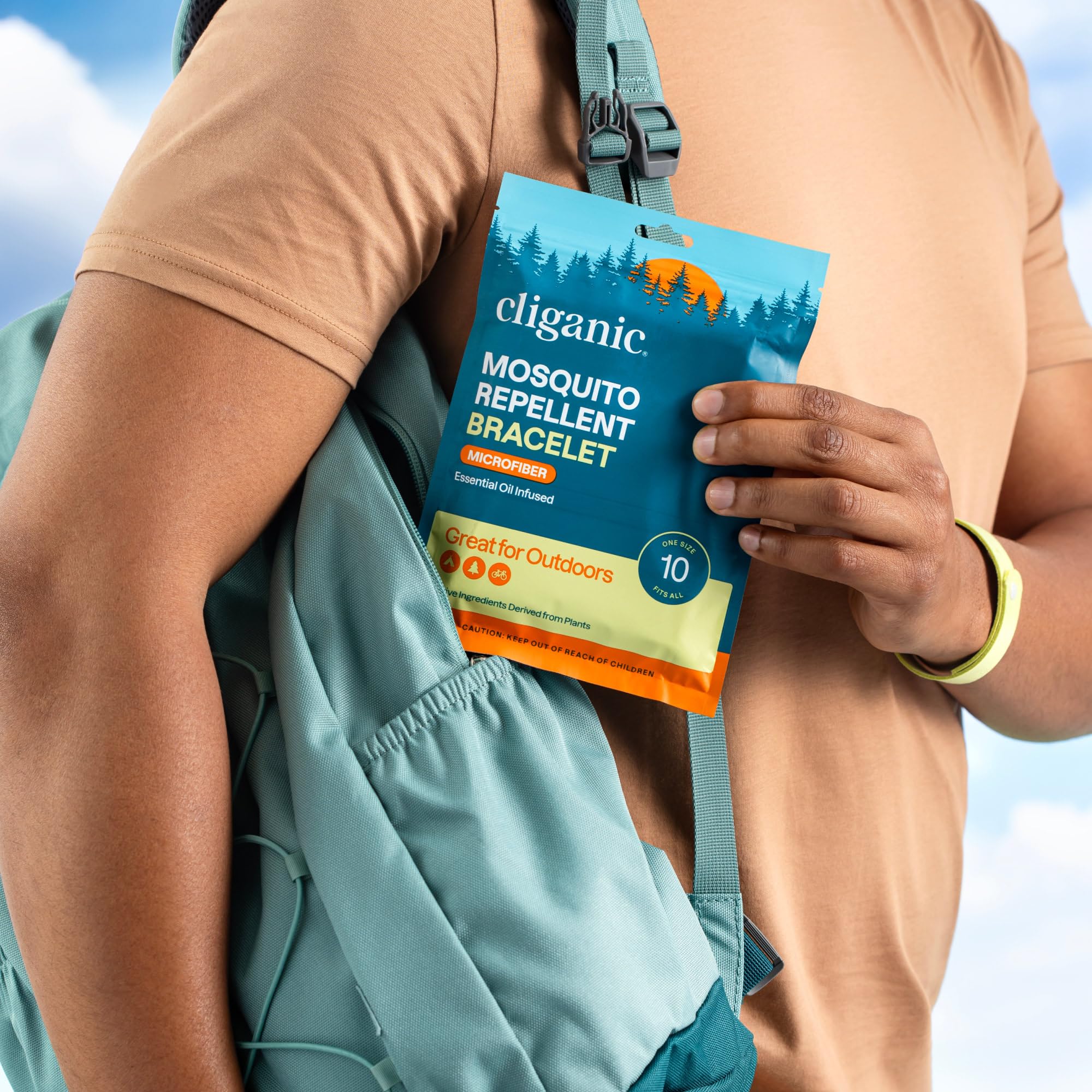 Cliganic bracelets on the wrist are suitable for kids and adults during outdoor adventures.