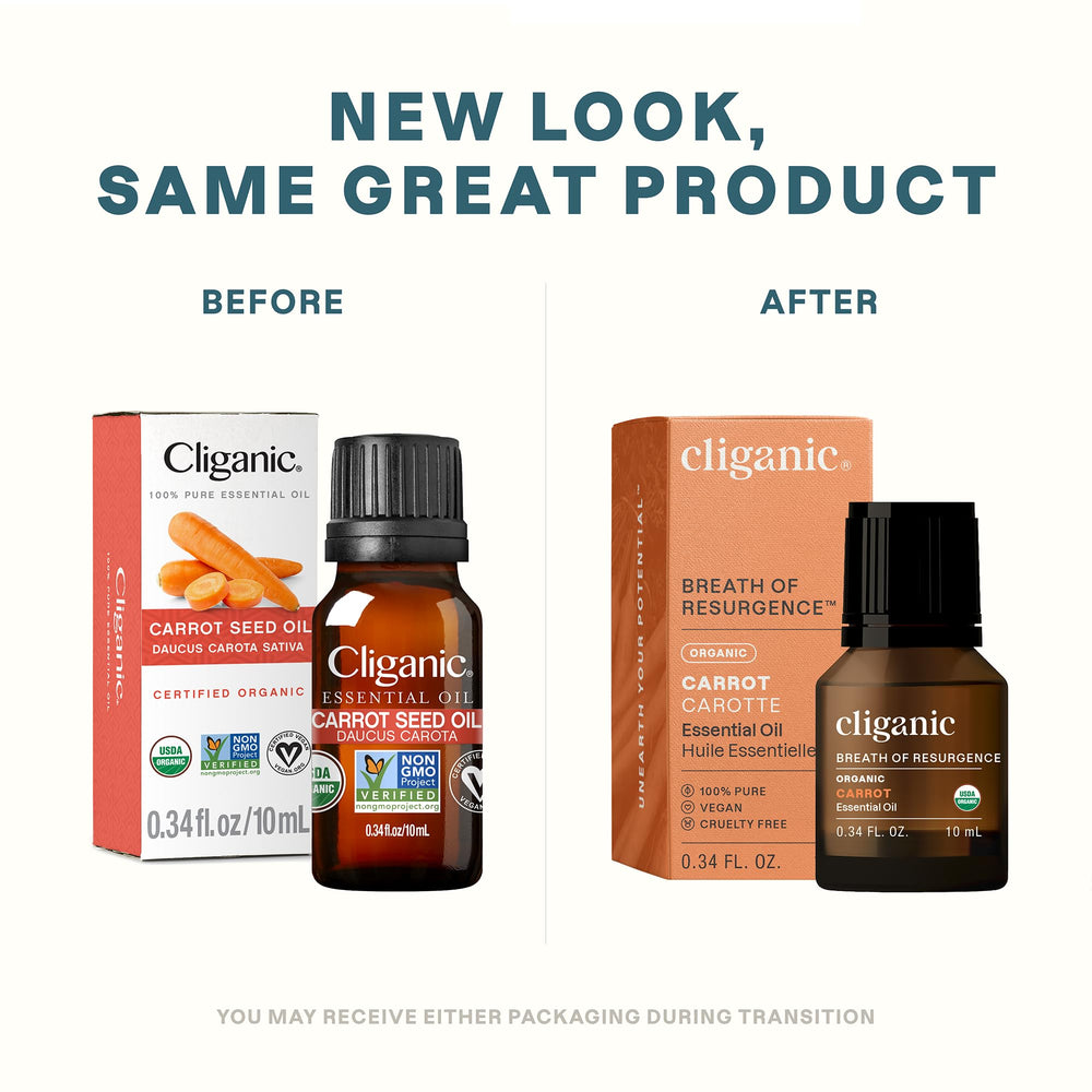 Cliganic Carrot Seed Oil diffuser setup showcasing versatile aromatherapy in action.