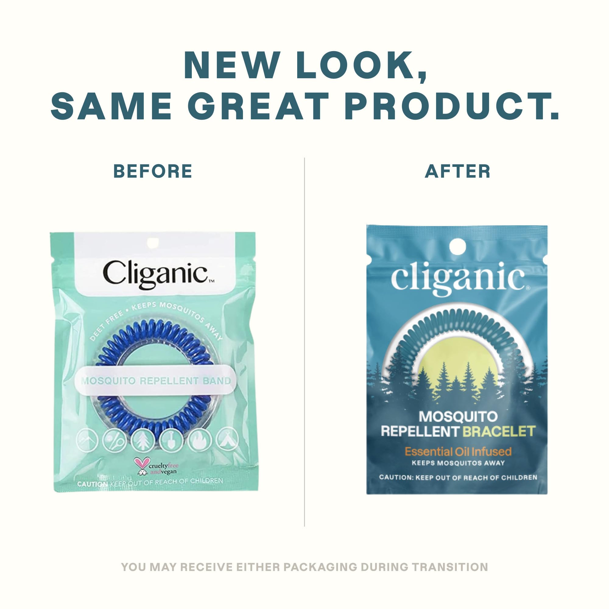 Cliganic mosquito bracelets wrapped individually for travel and hygiene.