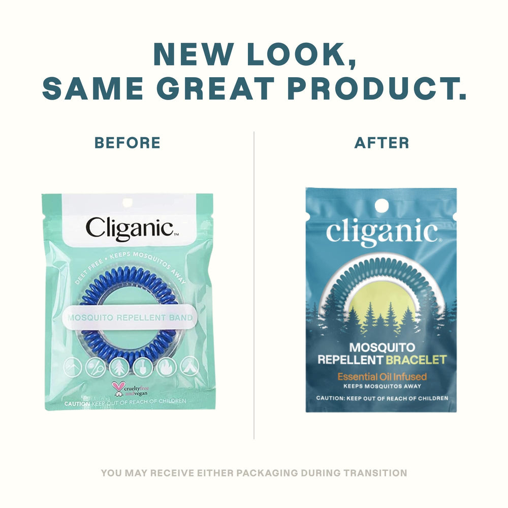 Cliganic mosquito bracelets wrapped individually for travel and hygiene.