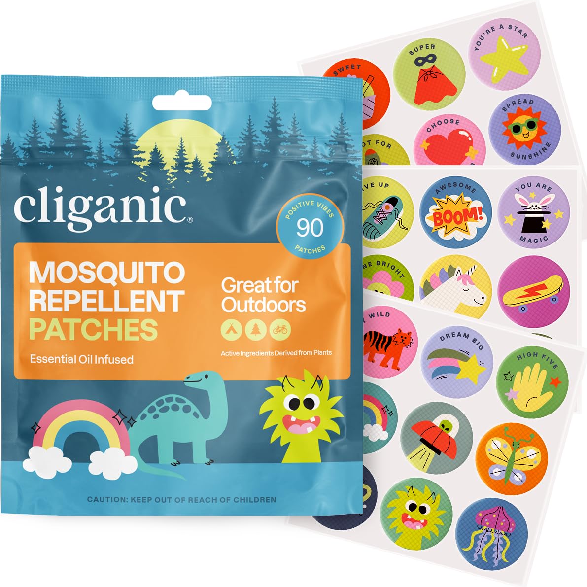 Cliganic mosquito repellent stickers collection for outdoor comfort with kids